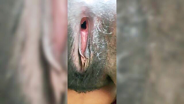 big pussy hole, fingered, big black ass - desi mom strips and pleasures her hairy mature pussy