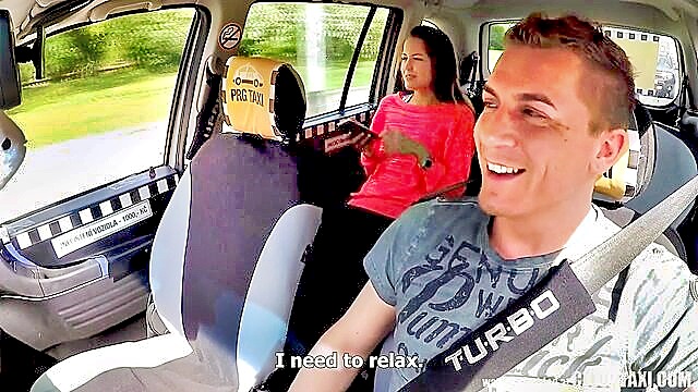 cute teen gets screwed in taxi : Czech AV