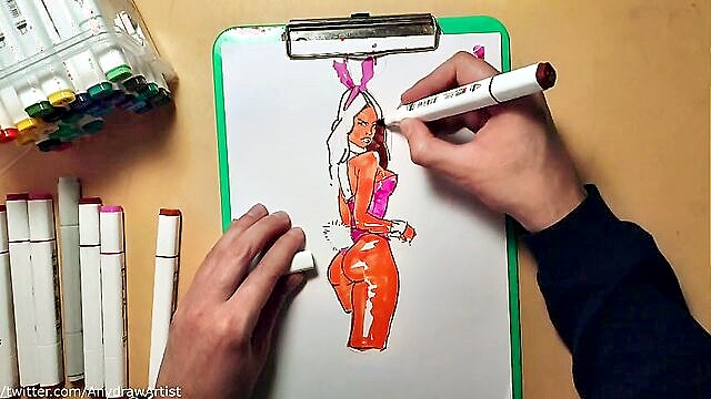 AnyDrawArtist - exploring the art of speed sketching a sexy female figure AnyDrawArtist