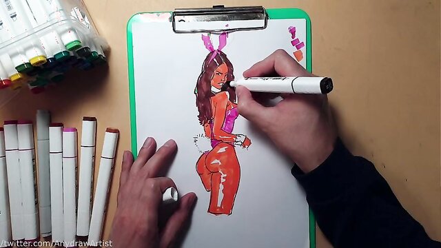 AnyDrawArtist - amateur drawing of sexy girls feet and big boobs AnyDrawArtist