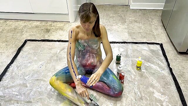 a playful nude body painting session that will leave you satisfied : FapHouse