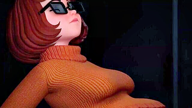 3d animated, glasses, gentle blowjob - velma blowjob 3d