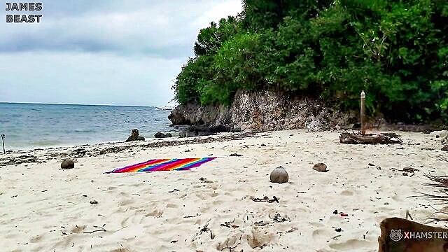 James Beast - russian couples intimate encounter on a naturist beach in the philippines James Beast