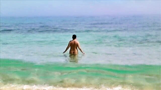 sunbathing and exhibitionism on nudist beach in fuerteventura : Nude Chrissy channel