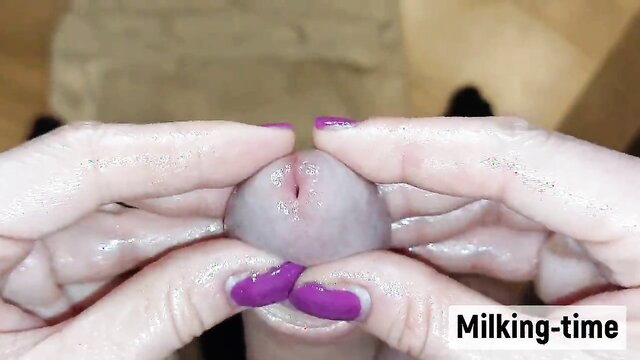 Milking-time - edging and stroking a huge dick Milking-time