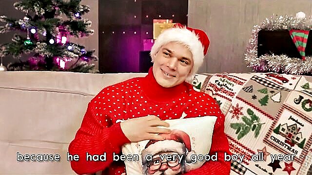 big cock, asian, cumshot - russian hottie christmas gift