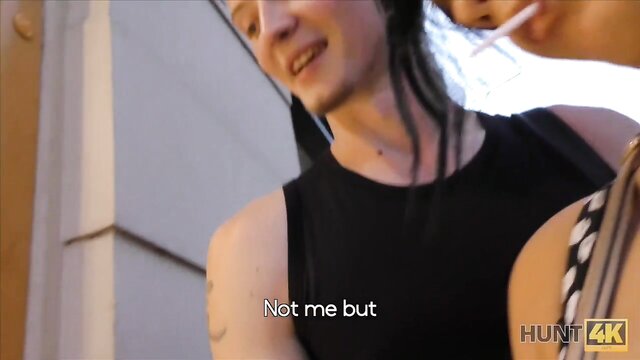 pretty brunette gets fucked for cash : Hunt4K