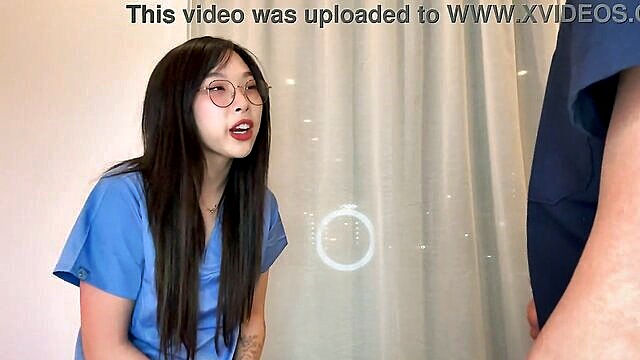 Elle Lee - creepy doctor convinces young medical intern korean girl to fuck to get ahead Elle Lee Official