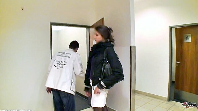 Silvie Deluxe, Silvie Delux - uninhibited brunette engages in steamy encounter in a mall restroom