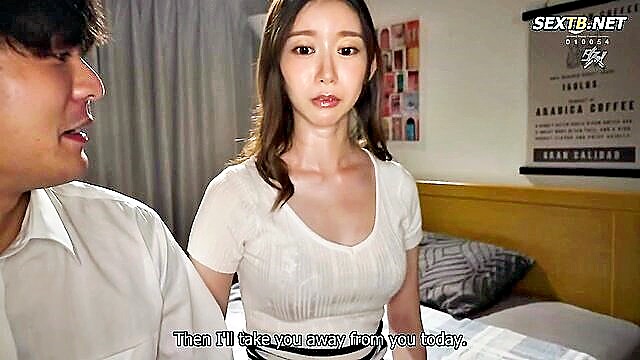 blowjob, asian, cumshot - my boss stole my wife