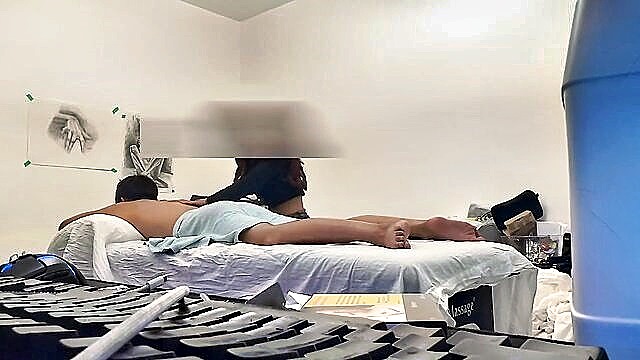 asian massage, beautiful colombian, big asian cock - asian cock in wife