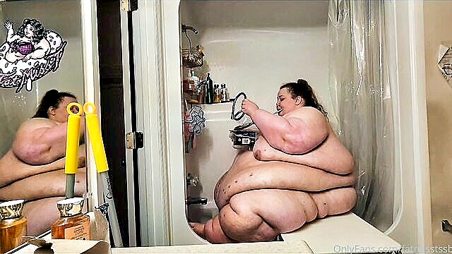 fat, homemade, fetish - massive ssbbw shower scene