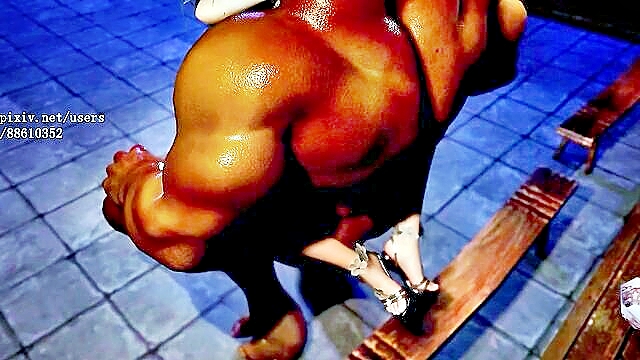 big tits, big ass, asian - 3d milf monster