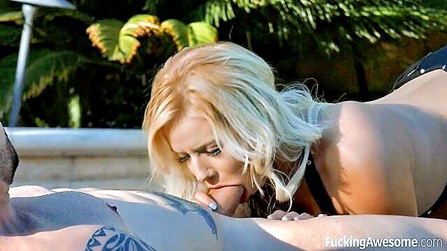 big tits, pornstars, blonde - kylie page pool scene