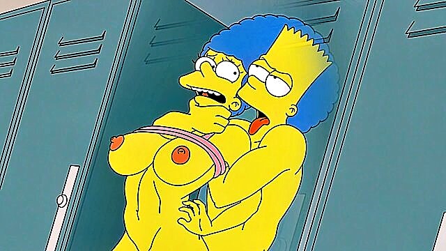 public sex, locker room, old and young - marge simpson anal