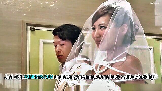 hardcore, cumshot, blowjob - japanese wedding bride fucked