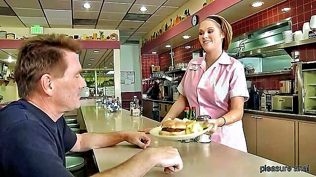 Phoenix Marie, Jada Fire, Sophie Dee, Lisa Ann, Katie Kox, Mick Blue, James Deen - busty waitresses squirt