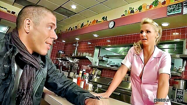 Phoenix Marie, Jada Fire, Sophie Dee, Lisa Ann, Katie Kox, Mick Blue, James Deen - busty waitress phoenix marie