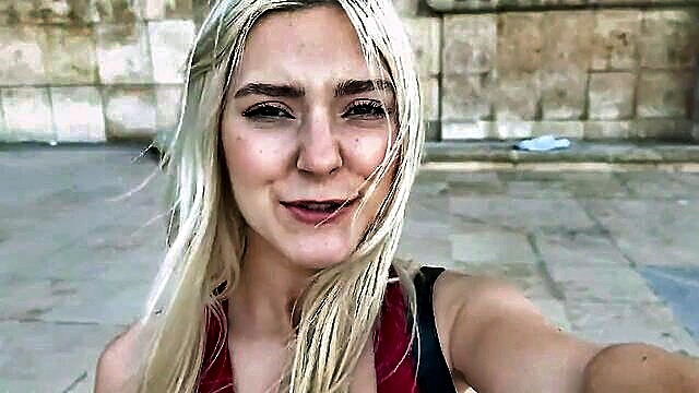 Eva Elfie - blonde bombshell eva elfies fiery red dress and sensual skills shine