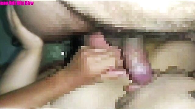 threesome, mmf, bbw - horny husband shares cock with wife
