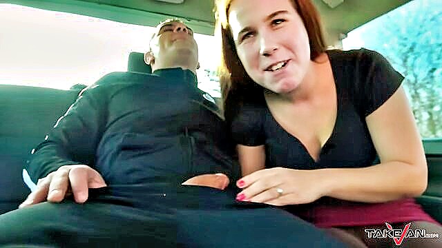 hardcore, cumshot, public - redhead mom fucked in van