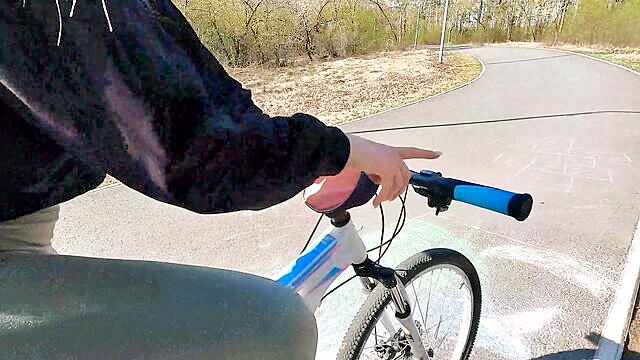 amateur, bicycle, blowjob - pov bike ride turns into intense session in the great outdoors with a newfound friend