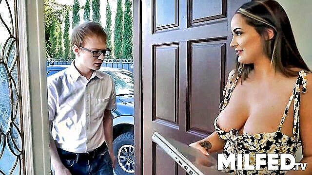 Hot Milf, Horny - milf seduces young nerd
