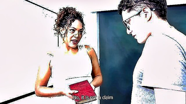 ass, interracial, latina - ebony milf teacher bangs her student