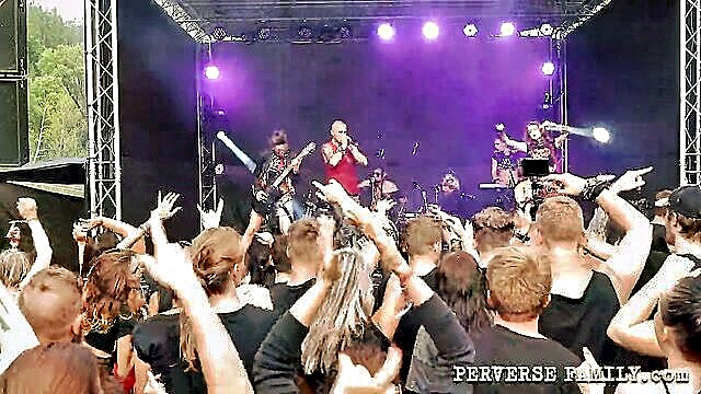 Anna De Ville, Brittany Bardot, Eden Ivy, George Uhl, Lucky Bee - rock fest orgy outdoor