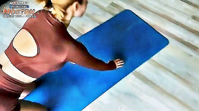 creampie, milf, riding - gym girl lingerie donation