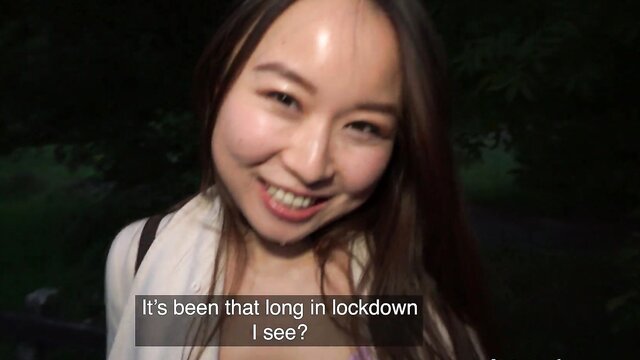 Yiming Curiosity - brunette chinese tourist experiences big cock for the first time in pov video Public Agent
