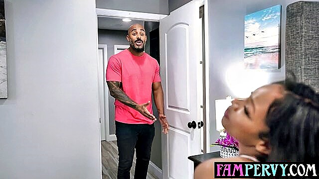 teen, ebony, black - jealous stepdaughter seduces bbc