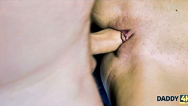 daddy, cumshot, big cock - stepdad fucks girlfriend hard
