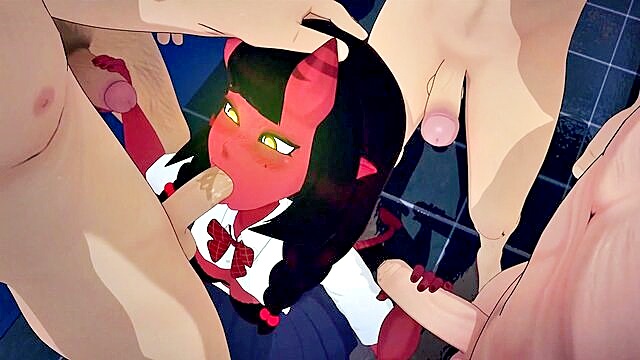 public sex, locker room, succubus - succubus meru 4 locker room gangbang