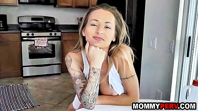 sex, blonde, sucking - stepmom sucks stepson hard