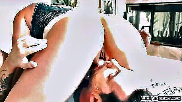 big cock, big white cock, throat deep - big white cock makes her eat her pussy