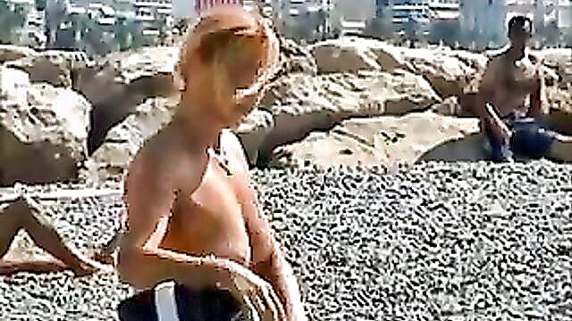 nude beach, big tits, topless - natural big tits beach