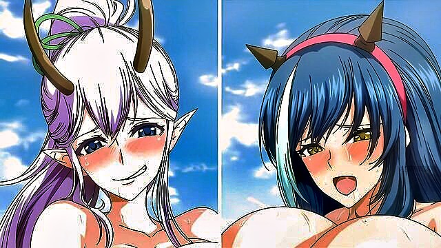 monster hentai games, creampie, big boobs - oni chichi harem episode 3