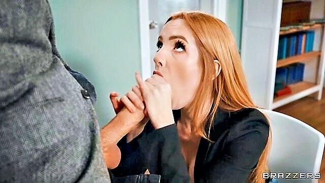 office affair with redhead : Brazzers