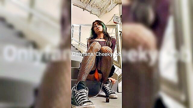 reality, public, amateur - femboy cums in public high