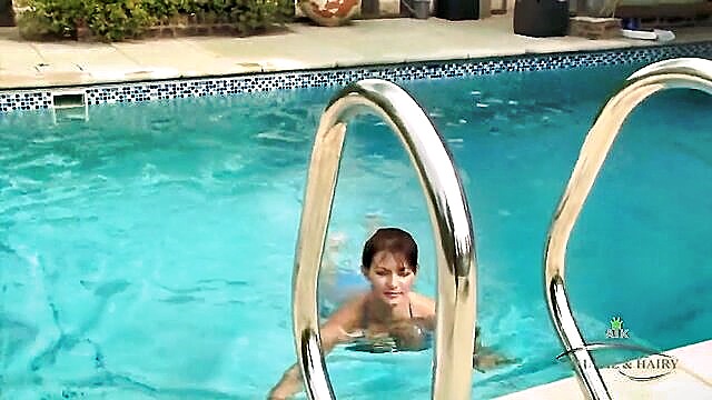 Lovely Vanessa, Tobi Pacific - pussy play by the pool ATK Hairy