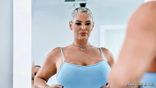 blonde milf lingerie handjob : Brazzers