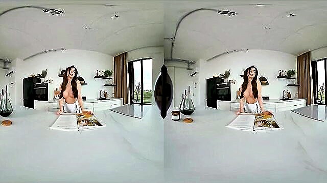 housewives, big tits, brunette - milf vr handjob solo