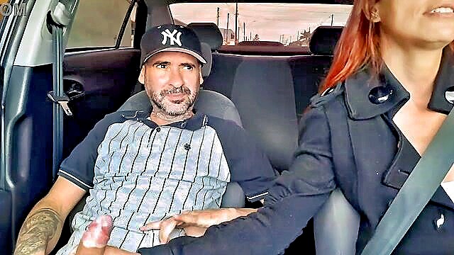 amateur, married woman, outdoor - delivery driver catches masturbating passenger