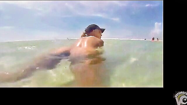 beer, busty, girlfriend - beer bottle vagina beach