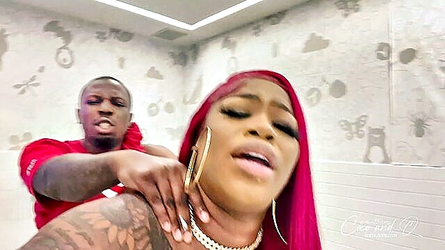 roleplay, bbw, phatgirl coco - target bathroom fuck
