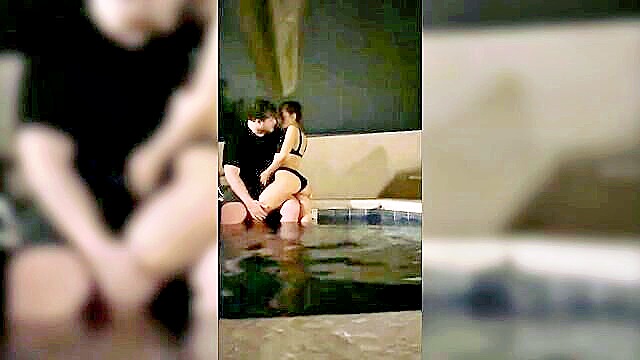 public, doggystyle, pov - neighbor in hot tub fucking
