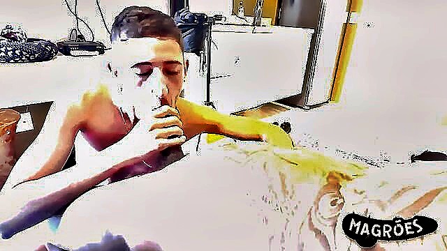 black, skinny, doggystyle - young guy called naughty neighbor