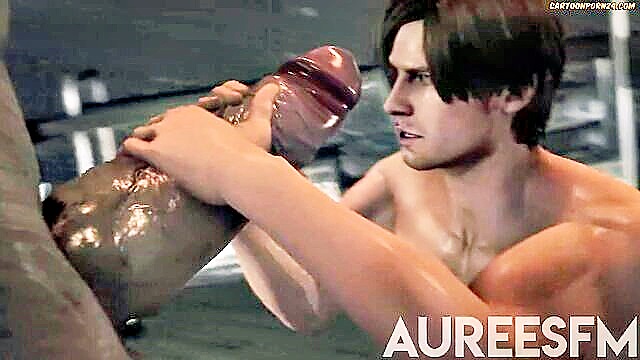 yaoi, bara, big cock - resident evil gay sfm mr x leon