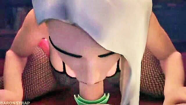bondage, bdsm, overwatch - futa cock sucked ashe